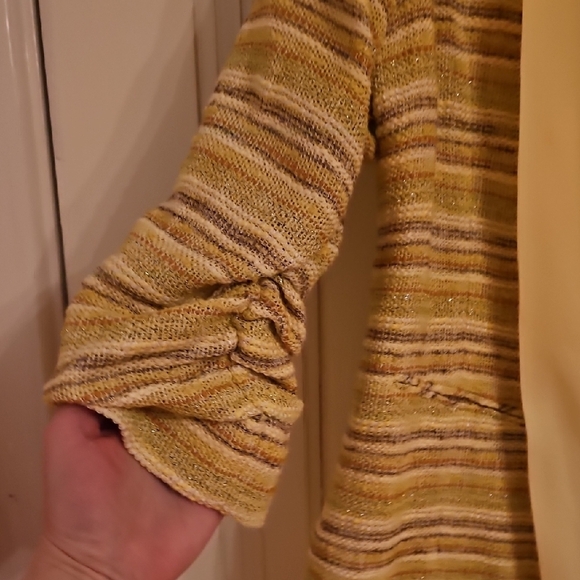 Doncaster Sz 16 Women's Yellow. Cream, Gold Striped Jacket $595 Retail! NWT - Picture 7 of 13